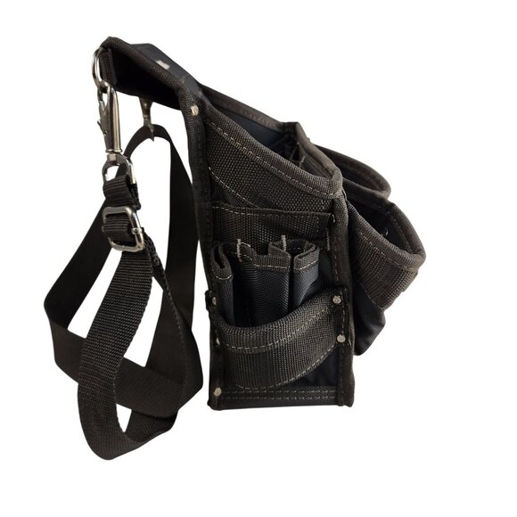 Husky Black Utility Tool Pouch With Adjustable Detachable Shoulder Strap - Picture 9 of 11